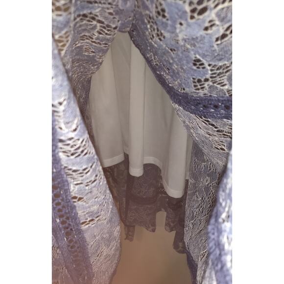 Just Taylor Blue Lace Dress Sz 10 Angel Cottage Core Romantic Prairie Midi Prom - Picture 11 of 16